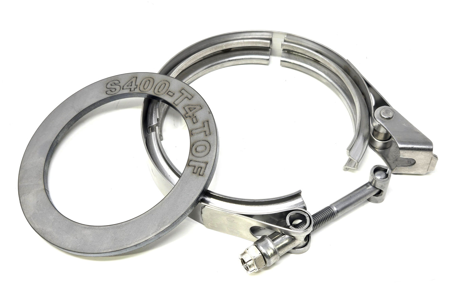 4 Inch S400 GT45 *T4 Foot* Downpipe Flare Flange & Clamp