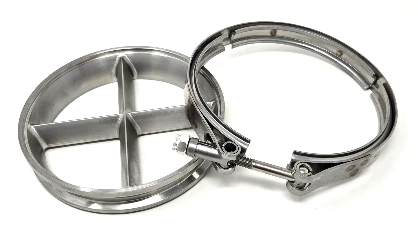 5 Inch G57 Downpipe Turbo Guard Cross Bolts Flare Flange & Clamp