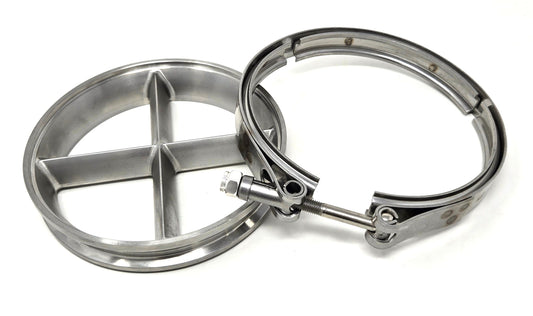 5 Inch G57 Downpipe Turbo Guard Cross Bolts Flare Flange & Clamp