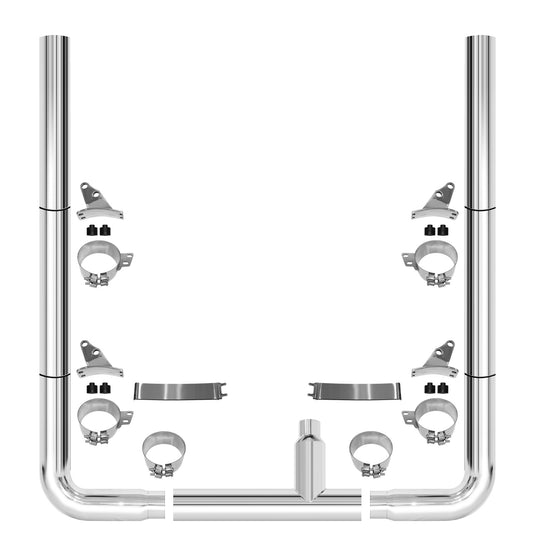 8" Polished Stainless Straight Flat Top Stacks
