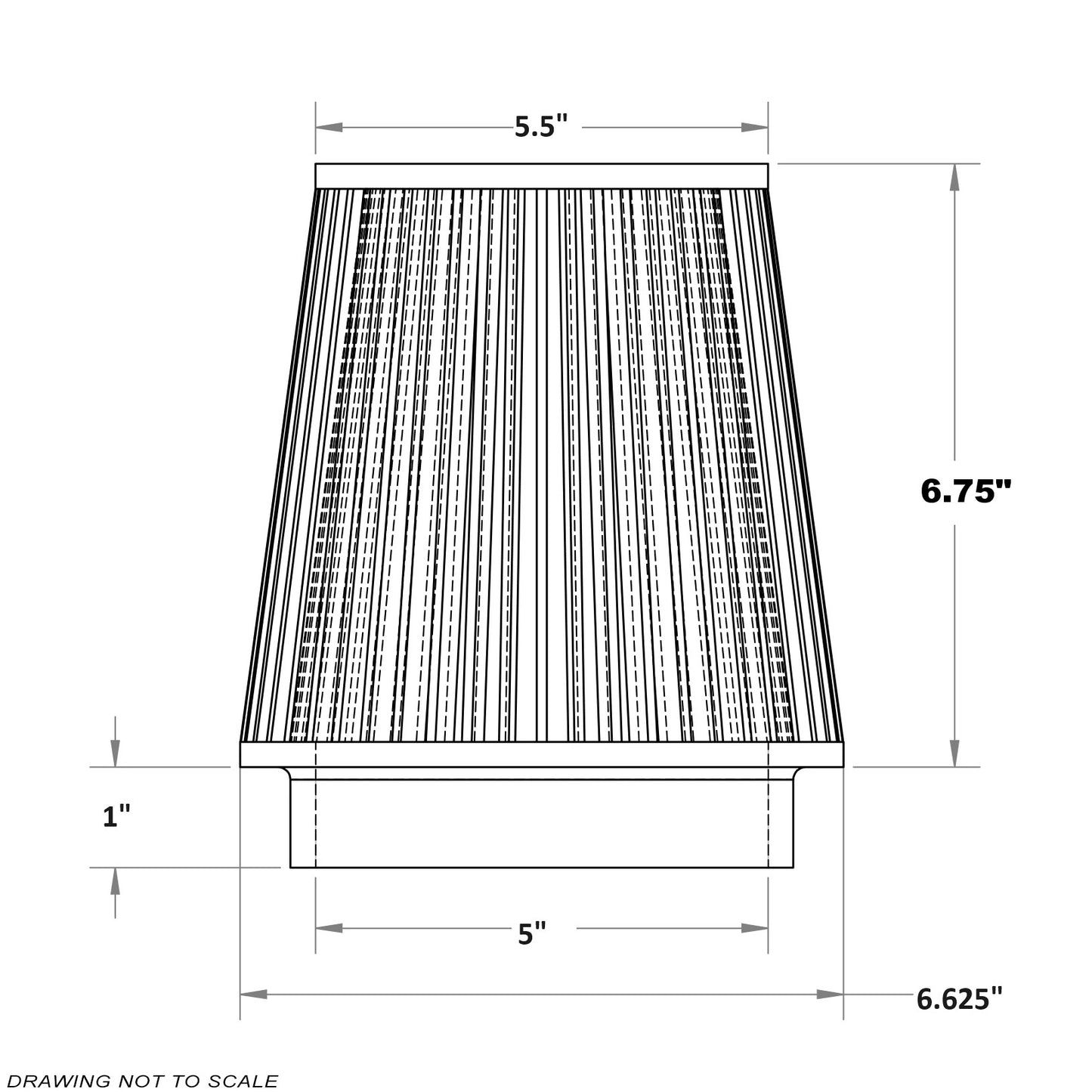"Mini" Dry 5" ID x 7.75" Tall Cone Air Filter for Cold Air Intakes