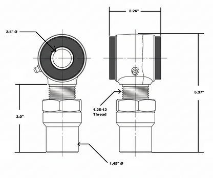 Poly Rod End Kit for Traction Bar / 4-Link / Pan Hard Bar / Ladder Bars