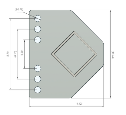 4-Link Front Frame Mount Weld On Tabs Brackets 6 Hole